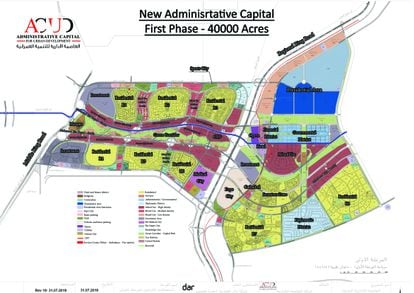 Plan de construcción de la primera fase de la Nueva capital administrativa de Egipto.