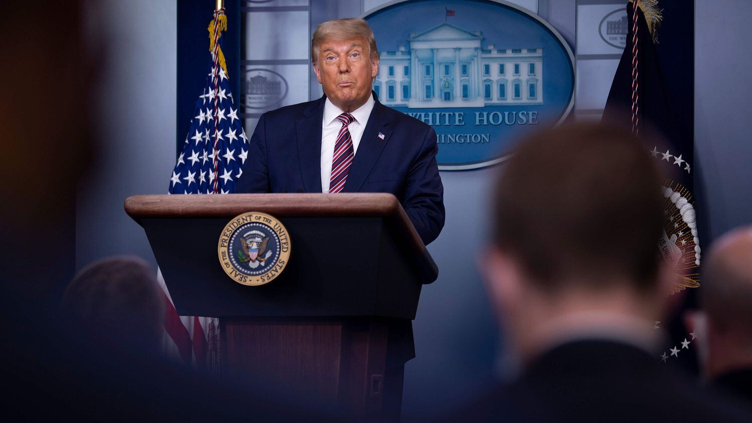 Donald Trump durante su discurso desde la Casa Blanca este jueves.