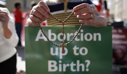 Manifestación contra el aborto este miércoles en Dublín.