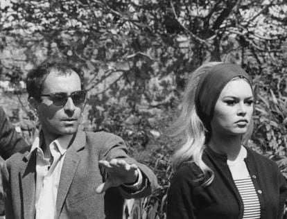 Jean-Luc Godard y Brigitte Bardot, en el rodaje de 'El desprecio'. 