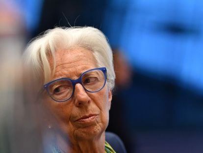 La presidenta del BCE, Christine Lagarde, este jueves en Luxemburgo.