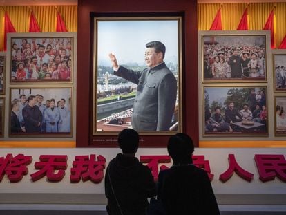 Un retrato del presidente chino, Xi Jinping, en el Museo del Partido Comunista chino, en Pekín, (China), el pasado 4 de octubre.