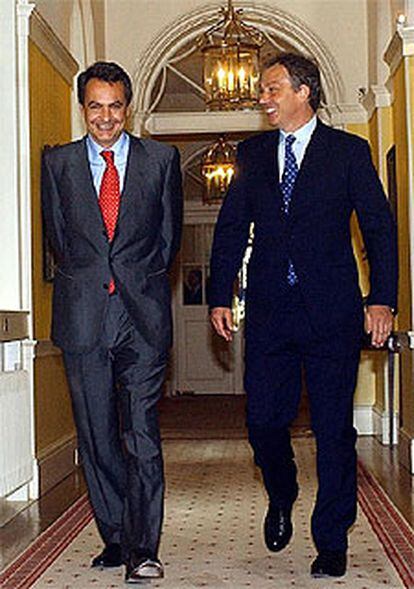 Zapatero y Blair, en la residencia londinense de este último del 10 de Downing Street.