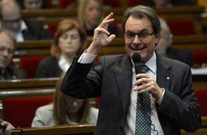 Artur Mas, en el parlamento catalán, el pasado miércoles.