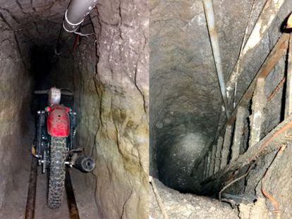 El túnel con la moto por donde se escapó El Chapo.