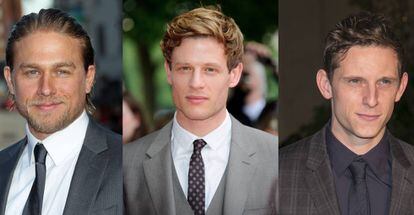 De izquierda a derecha: los actores Charlie Hunnam, James Norton y Jamie Bell. 