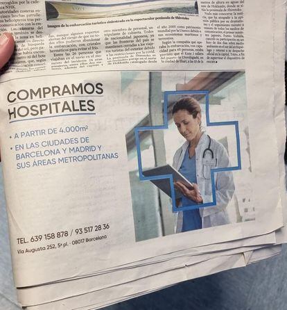 El anuncio de Renta Corporación: "Compramos Hospitales".