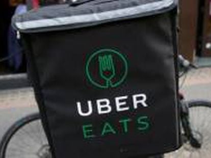 Bici de reparto de Uber Eats en Londres.