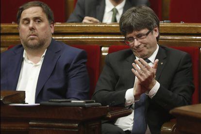 Oriol Junqueras y Carles Puigdemont.