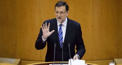 Mariano Rajoy durante su intervenci&oacute;n ante el Congreso.