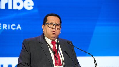 Alex Contreras, durante una conferencia del CAF, en Madrid (España), el pasado 13 de septiembre.