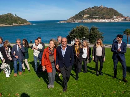 Familiares de Eduardo Chillida este martes en la presentación de los actos del centenario del artista vasco.
