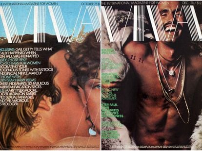 Dos de las portadas de los años setenta de la revista erótica para mujeres 'Viva', protagonista del 'podcast' en inglés 'Stiffed'.