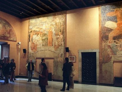 La sala Torres-García del Palau de la Generalitat, en la actualidad.