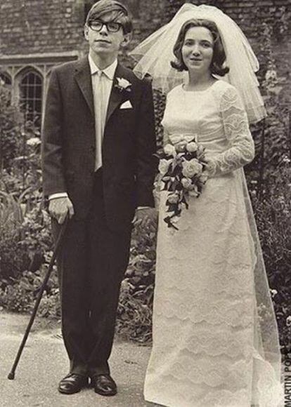 Boda de Stephen y Jane Hawking en 1965.