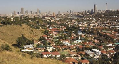La vista del extrarradio y el centro de Johannesburgo.