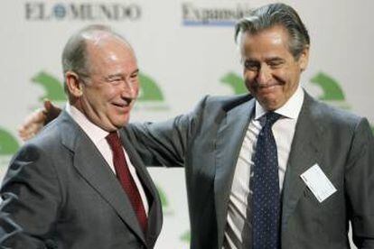 Rodrigo Rato y Miguel Blesa en un encuentro financiero en 2008.
