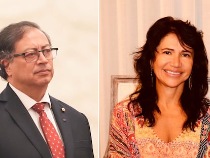 Gustavo Petro y la embajadora de Colombia en Israel