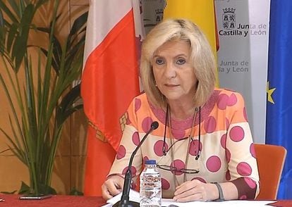 Verónica Casado, consejera de Sanidad de Castilla y León, durante una comparecencia el pasado 2 de mayo.