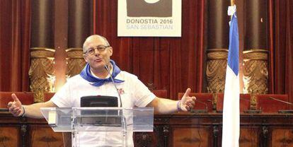 El alcalde de San Sebastián, Juan Karlos Izagirre, este miércoles en el balance de la Semana Grande.  