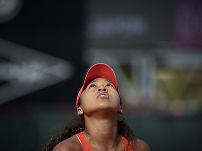Naomi Osaka se lamenta durante un partido de la Fed Cup, el pasado mes de febrero en Cartagena. / P. MORANO (GETTY)