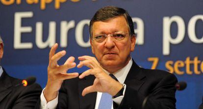 Dur&atilde;o Barroso en el congreso del Partido Popular Europeo  en Florencia (Italia).