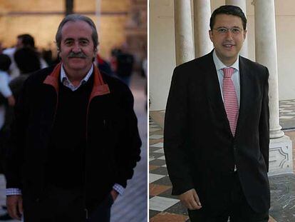 José Antonio Amate (a la izquierda) y Rafael Blanco, candidatos del PSOE por Almería y Córdoba.
