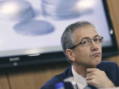 Pablo Hernández de Coz, este miércoles, en la sede valenciana de Adeit, invitado por el Instituto Valencia de Investigaciones Económicas.