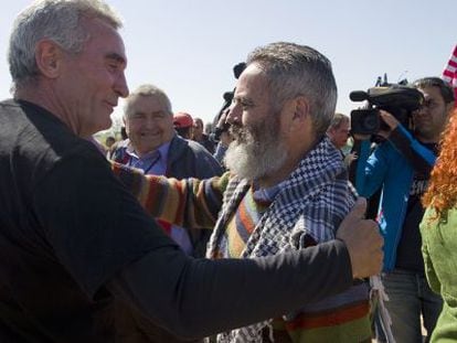 Cañamero y Sánchez Gordillo, en Las Turquillas.