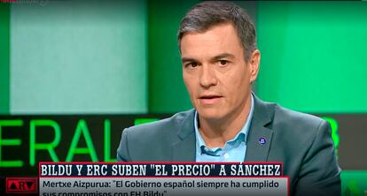 El presidente del Gobierno, Pedro Sánchez, durante una entrevista en el programa 'Al rojo vivo' de La Sextra, este jueves.