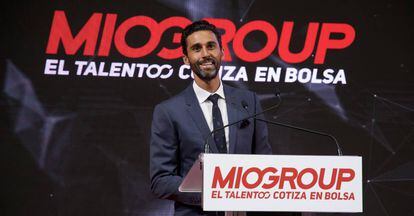 El exfutbolista Álvaro Arbeloa en la salida a Bolsa de MioGroup
