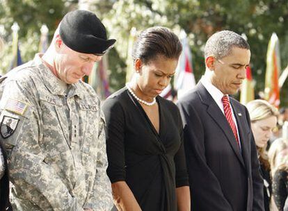 El matrimonio Obama, en el homenaje a las víctimas de Fort Hood.