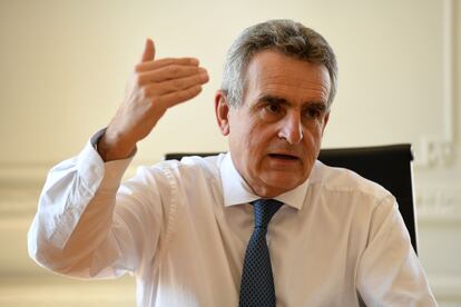 Agustín Rossi, Chief of Staff of Argentina, during the interview with EL PAÍS.  PHOTO ENRIQUE GARCIA MEDINA