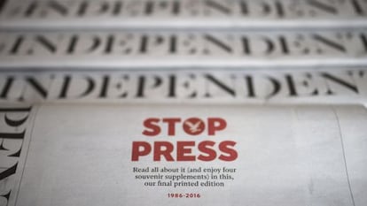 Última edición impresa del diario The Independent.