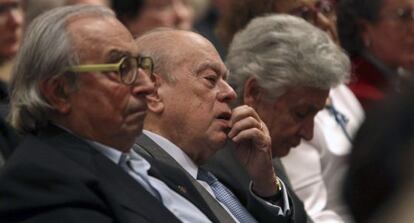 Pujol y su esposa este jueves en la presentación de un libro.