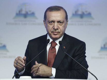 Erdogan este lunes en Congreso de Derecho Internacional en Estambul.