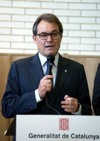 Artur Mas, durante su discurso esta ma&ntilde;ana.