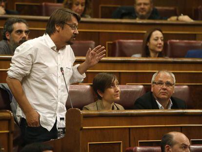 Xavier Domènech, en una sesión de control al Ejecutivo celebrada en el Congreso.