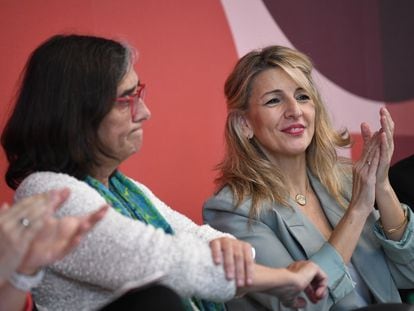 La vicepresidenta segunda del Gobierno, Yolanda Díaz, el sábado pasado durante un acto de Sumar en Madrid.