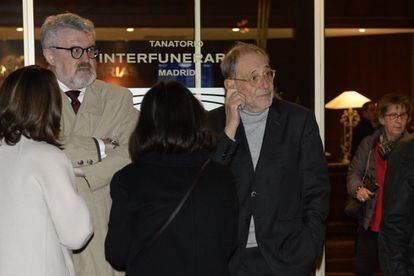 Javier Solana durante el funeral de Plácido Arango en Madrid.
