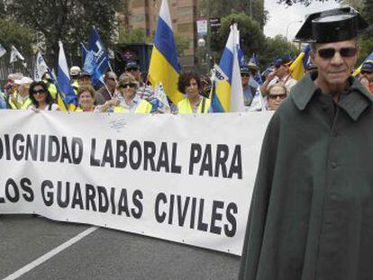 Manifestación de guardias civiles en Madrid en septiembre de 2010.