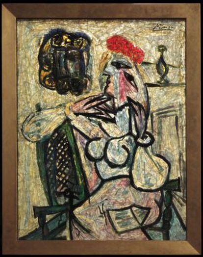&#039;Mujer sentada con sombrero rojo&#039;, de Pablo Picasso.