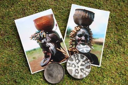 Discos de mujeres mursis, una tribu del sur de Etiopía.