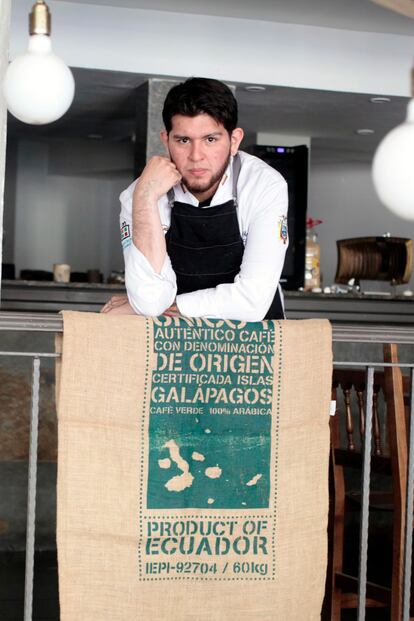 Miguel Ángel Méndez en el interior de Ayawaskha