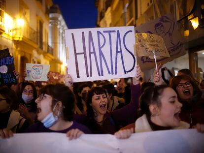Manifestación en Sevilla por el día internacional de la mujer el año pasado.