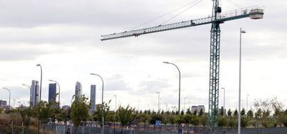 Vista de las obras en el barrio de Valdebebas. 