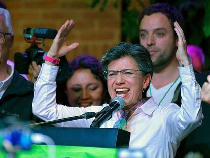 Claudia López, minutos después de su triunfo electoral.