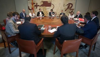 Reunión del Gobierno catalán, este martes.