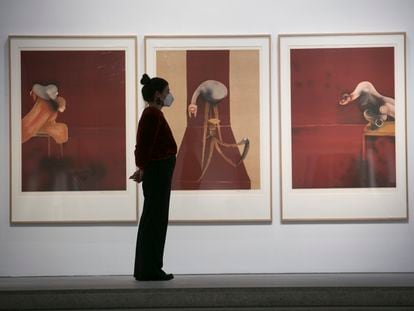 Exposición de Francis Bacon y Lucien Freud en la sala Marlborough en Madrid. En la imagen, '2nd version of Triptych' (1944), de Francis Bacon.