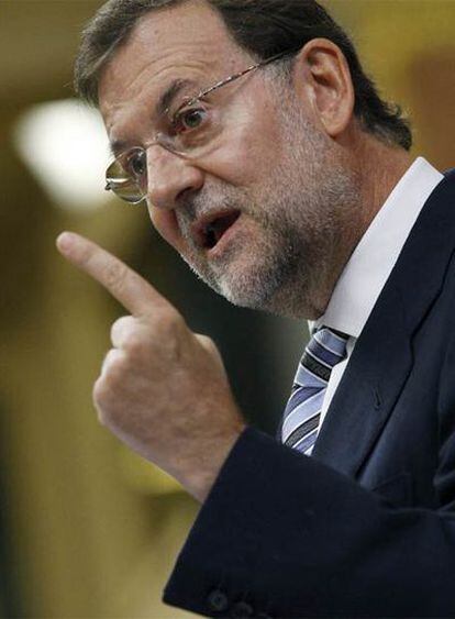 Rajoy, durante su intervenciónayer en el Congreso.